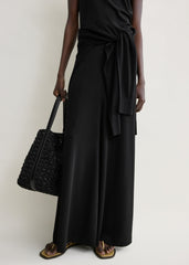 Flared jersey skirt black