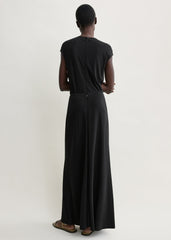 Flared jersey skirt black