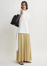 Flared jersey skirt chai
