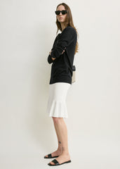 Fluted knit skirt optic white
