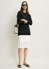 Fluted knit skirt optic white