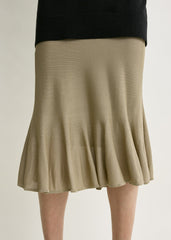 Fluted knit skirt desert