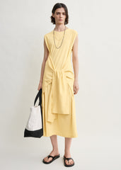 Tie-waist jersey dress buttercup