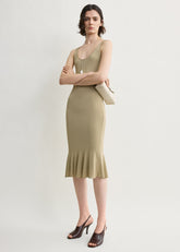 Fluted hem dress desert