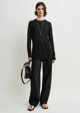 Long-sleeve tee knit black