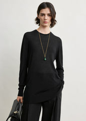 Long-sleeve tee knit black