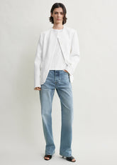 Jacquard cotton jacket optic white