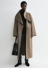 Signature wool cashmere coat oak