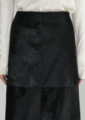 Pony hair skirt black