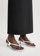 Slingback satin flip flops ecru