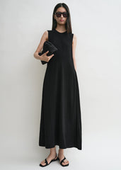 Woven stripe dress black petite