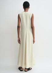 Woven stripe dress ecru