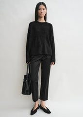Boxy silk knit black