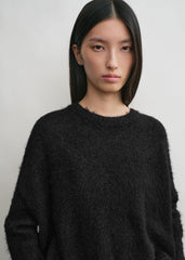 Boxy silk knit black