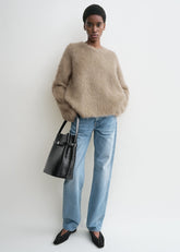 Boxy alpaca knit truffle melange