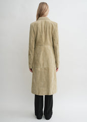 Cinched suede coat desert