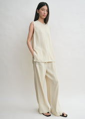 Woven stripe top ecru