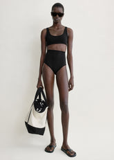 U-neck bikini top black