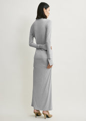Fitted jersey shirt pale grey mélange