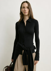 Fitted jersey shirt black