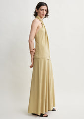 Twisted jersey halter top chai