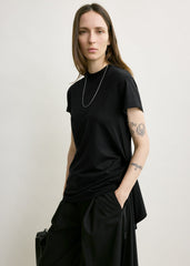 Tie-waist jersey top black