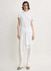 Tie-waist jersey top white