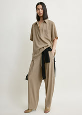 Fluid polo shirt overcast beige
