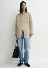 Patch pocket doublé jacket fawn melange