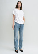 Low straight denim true vintage blue