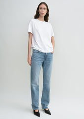 Low straight denim true vintage blue