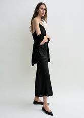Satin slip dress black petite