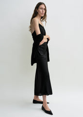 Satin slip dress black petite