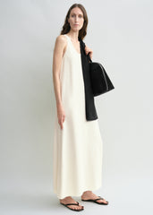 Scoop-neck sablé dress macadamia petite