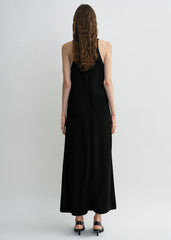 Scoop-neck sablé dress black petite