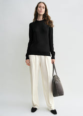 Fine crew knit black