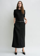 Low-waist straight skirt black petite