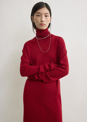 Turtleneck dress red