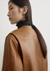 Minimal biker jacket copper