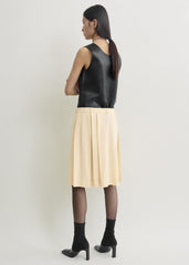 Pleated wrap skirt champagne petite