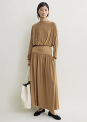 Boatneck jersey dress nutmeg