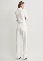 Fitted polo cardigan off-white