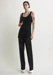 Mohair knit tank black