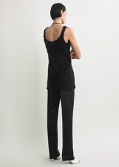 Mohair knit tank black