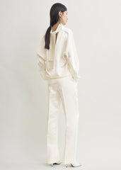 Cowl neck blouse white