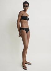 Ribbed bikini bottom black