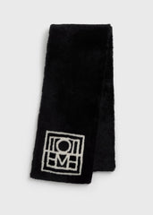 Monogram shearling scarf black