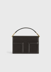 Mini T-flap leather bag bark
