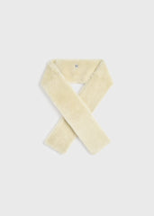Shearling tuxedo scarf ecru