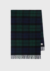Checked cashmere scarf midnight/green